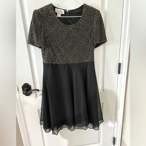 Vintage Laurence Kazar Black Beaded Cocktail Dress